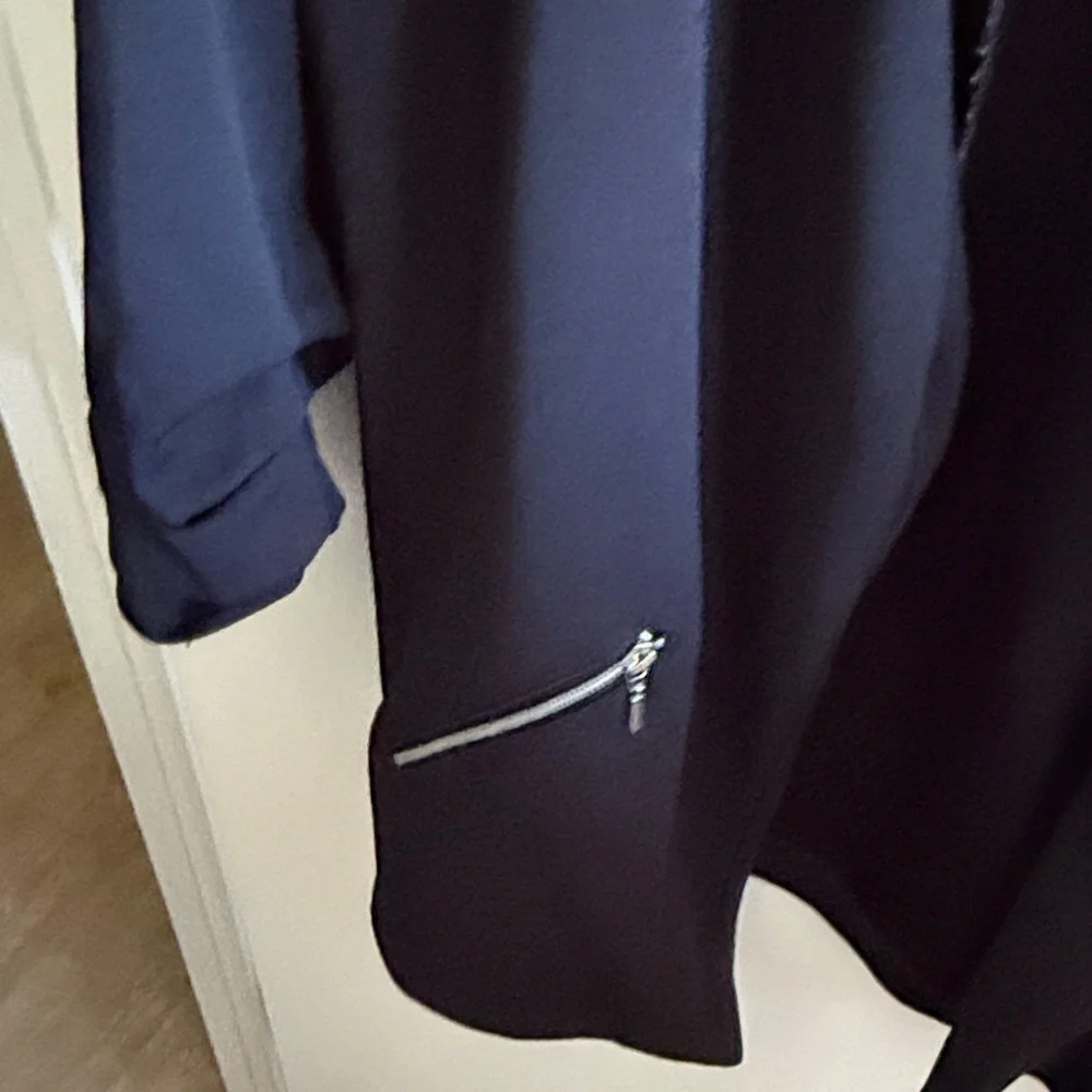 Maurices Black Open-Front Blazer with Zip Pockets - Picture 3 of 4